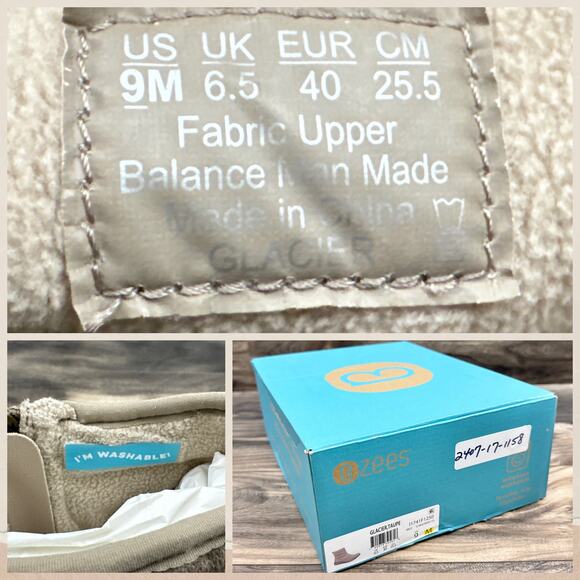 NIB Bzees Glacier 9M Zipper Comfort Ankle Boots Booties Taupe - Picture 10 of 12